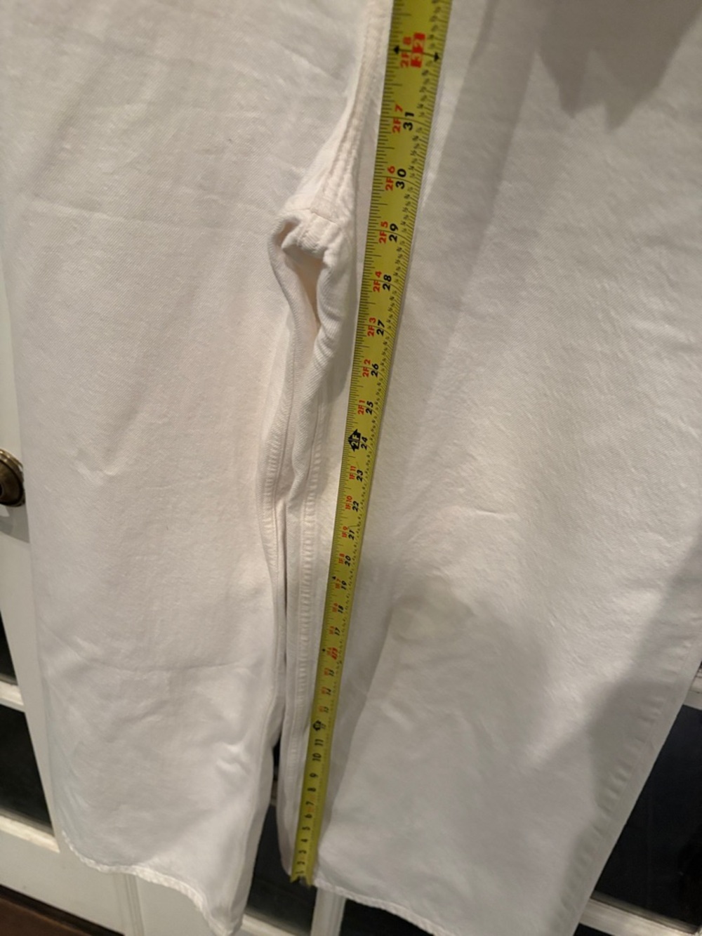 032 Abercrombie & Fitch Cream Wide Leg High Rise Jeans - Picture 9 of 9